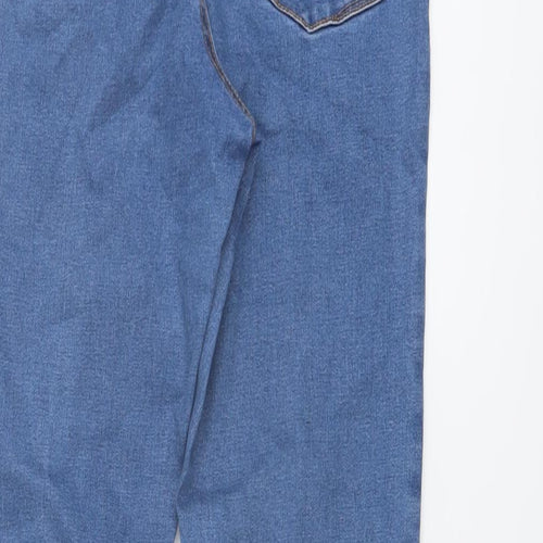 Denim & Co. Womens Blue Cotton Skinny Jeans Size 12 L24 in Regular Button