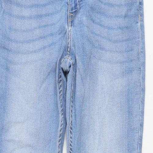H&M Womens Blue Cotton Skinny Jeans Size 12 L29 in Regular Button