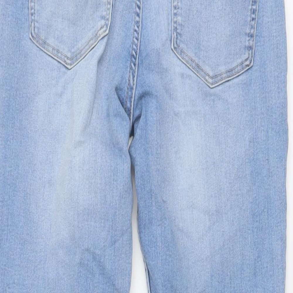 H&M Womens Blue Cotton Skinny Jeans Size 12 L29 in Regular Button
