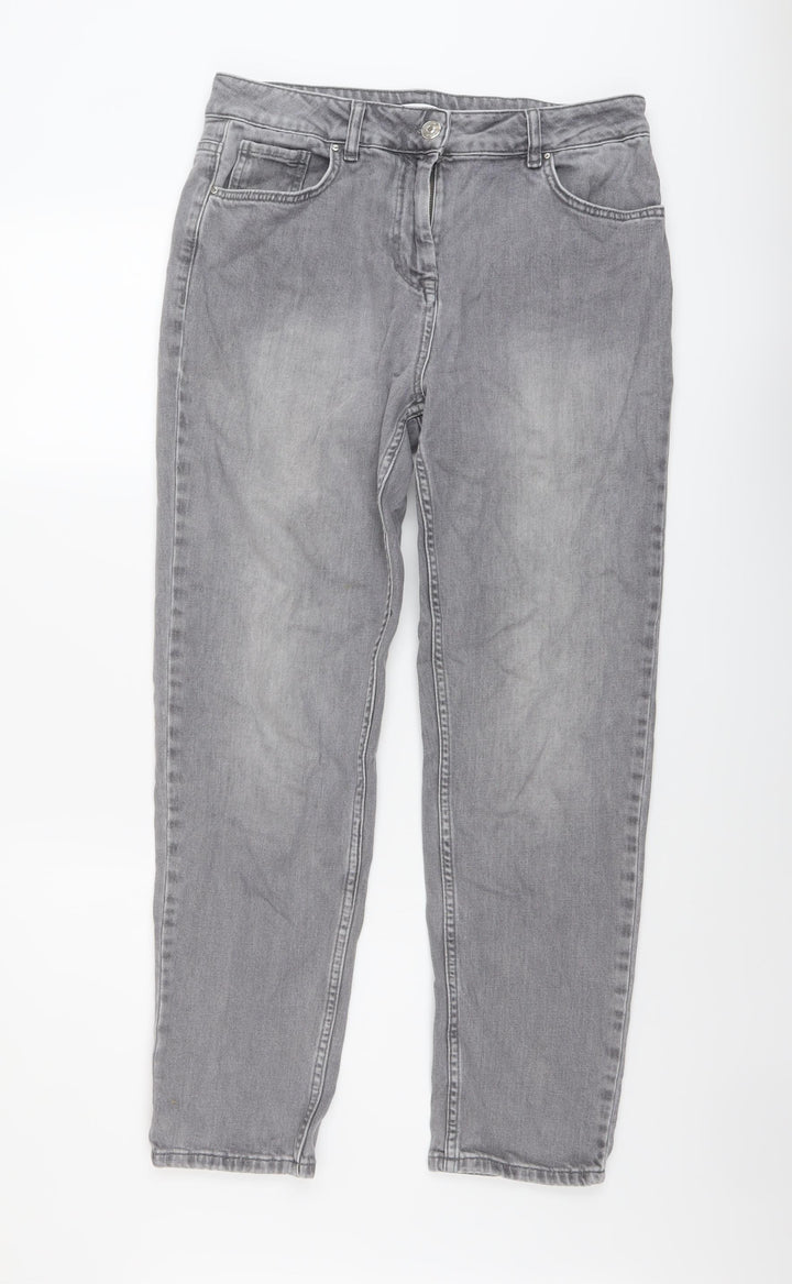 Sonder Studio Womens Grey Cotton Straight Jeans Size 12 L28 in Regular Button
