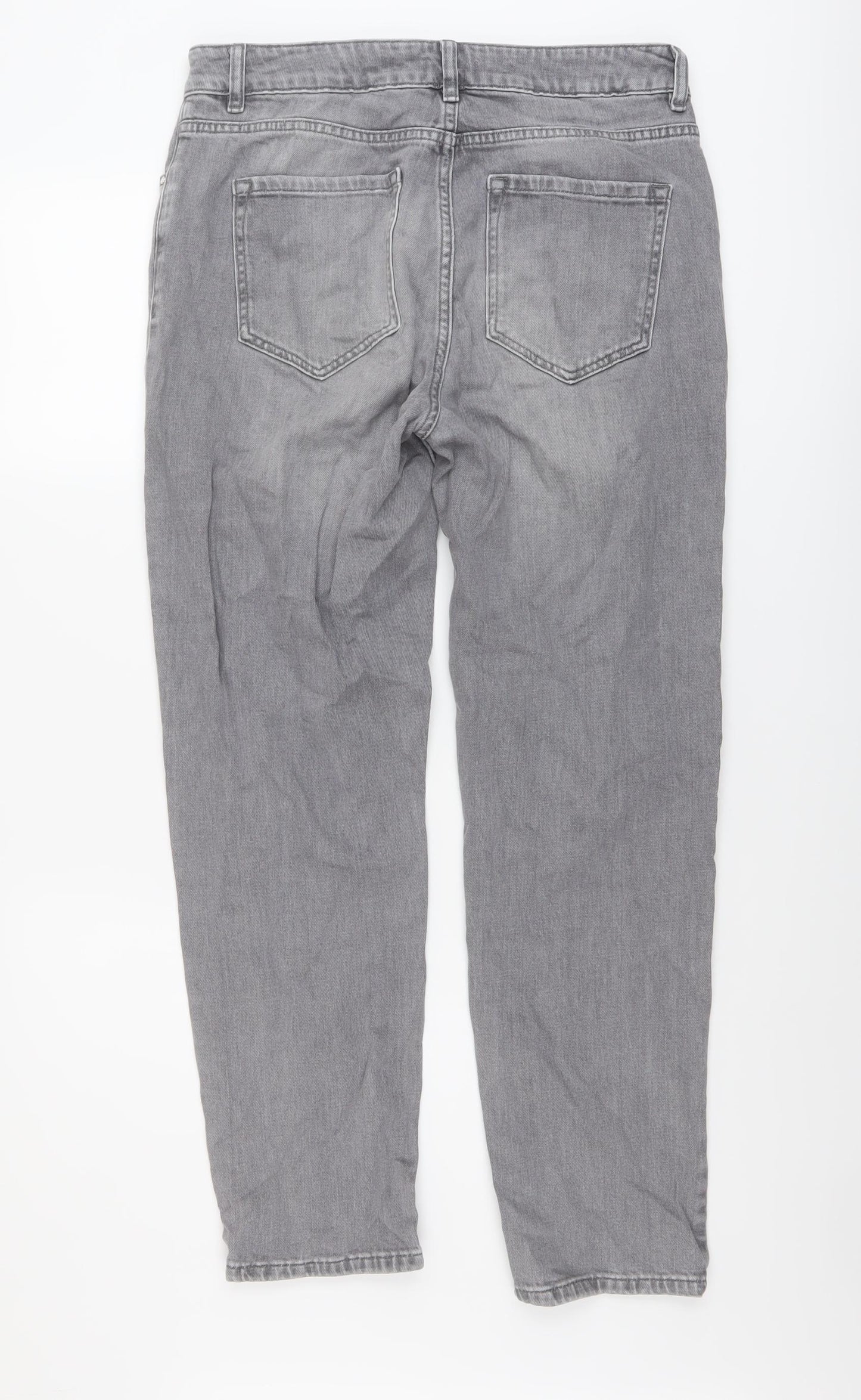 Sonder Studio Womens Grey Cotton Straight Jeans Size 12 L28 in Regular Button