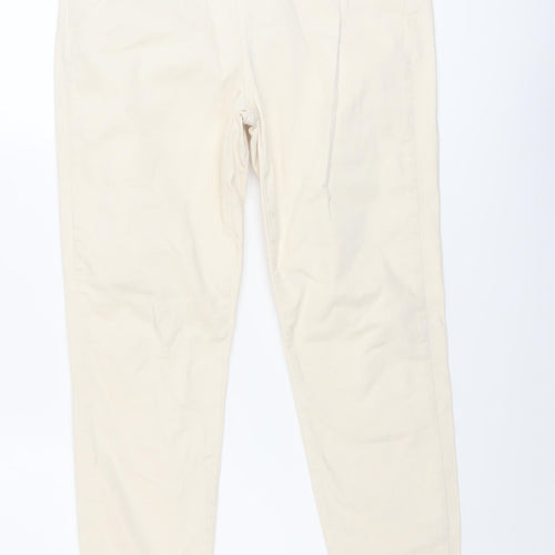 Mint Velvet Womens Beige Cotton Skinny Jeans Size 14 L26 in Regular Button