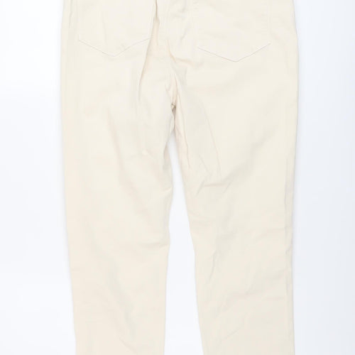 Mint Velvet Womens Beige Cotton Skinny Jeans Size 14 L26 in Regular Button