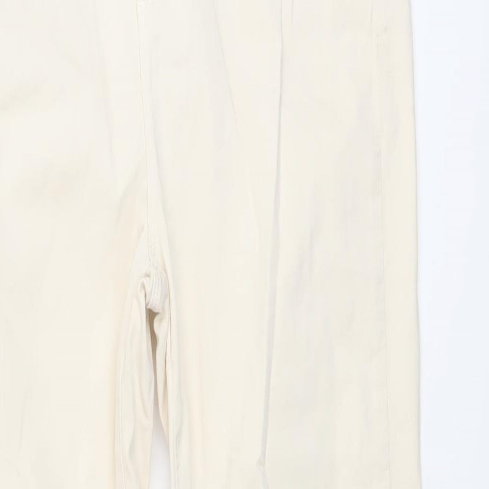 Mint Velvet Womens Beige Cotton Skinny Jeans Size 14 L26 in Regular Button