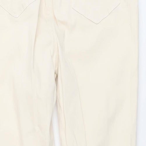Mint Velvet Womens Beige Cotton Skinny Jeans Size 14 L26 in Regular Button