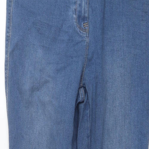 NEXT Womens Blue Cotton Skinny Jeans Size 14 L28 in Regular Button