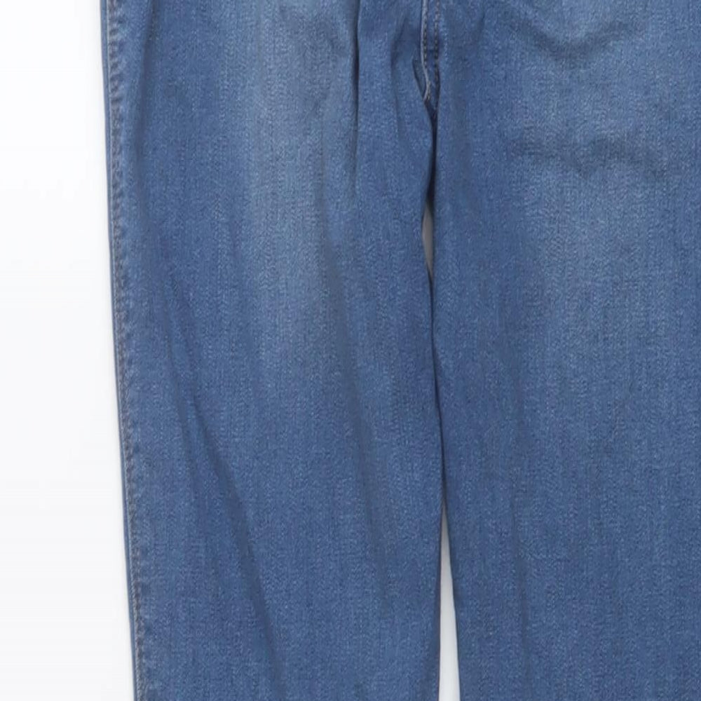NEXT Womens Blue Cotton Skinny Jeans Size 14 L28 in Regular Button