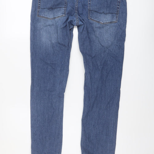 ASOS Mens Blue Cotton Straight Jeans Size 34 in L32 in Regular Button