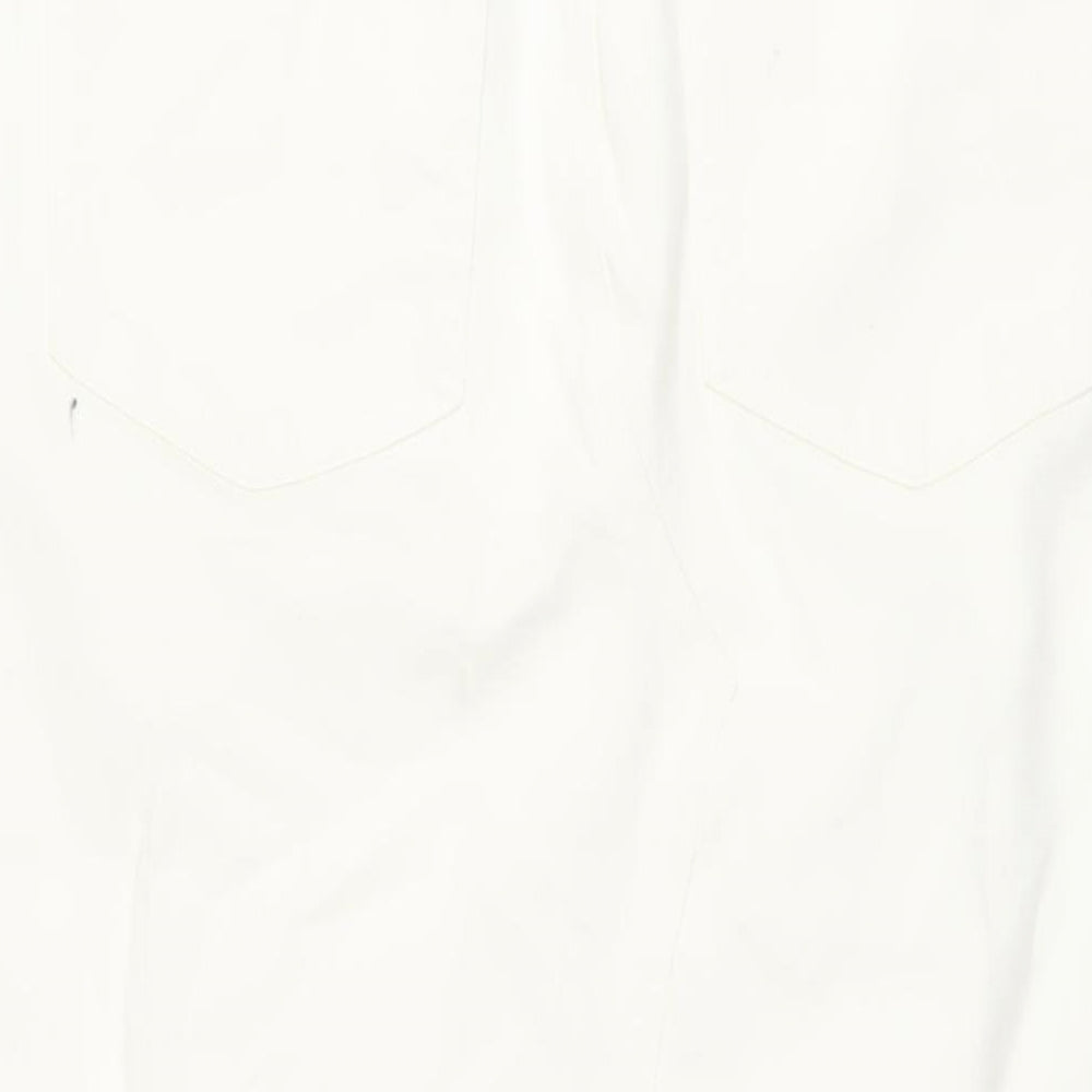 Marks and Spencer Womens Ivory Cotton A-Line Skirt Size 18 Button