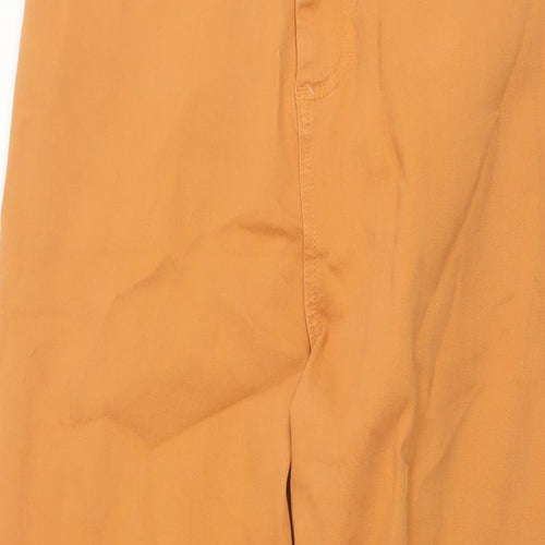 Denim & Co. Womens Brown Cotton Wide-Leg Jeans Size 14 L27 in Regular Button