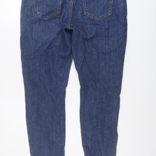 Topshop Womens Blue Cotton Skinny Jeans Size 30 in L30 in Regular Button