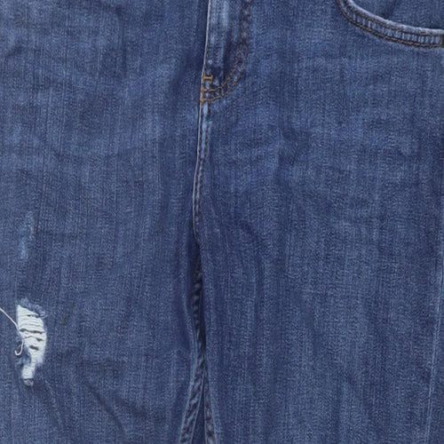 Topshop Womens Blue Cotton Skinny Jeans Size 30 in L30 in Regular Button
