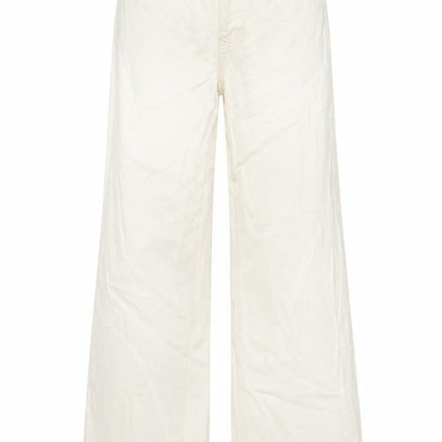 Denim & Co. Womens Ivory Cotton Wide-Leg Jeans Size 10 L32 in Regular Button