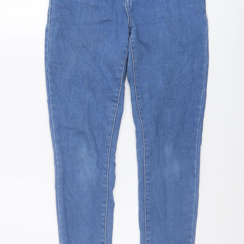 Denim & Co. Womens Blue Cotton Skinny Jeans Size 12 L28 in Regular Button