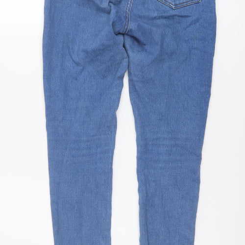 Denim & Co. Womens Blue Cotton Skinny Jeans Size 12 L28 in Regular Button