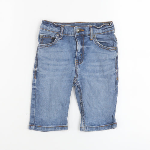 TU Boys Blue Cotton Bermuda Shorts Size 6 Years Regular Zip