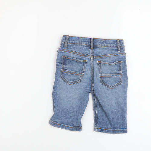 TU Boys Blue Cotton Bermuda Shorts Size 6 Years Regular Zip