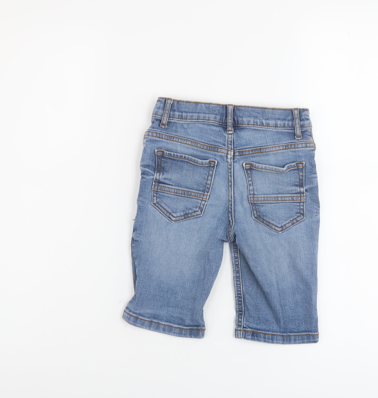 TU Boys Blue Cotton Bermuda Shorts Size 6 Years Regular Zip