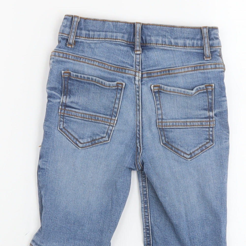 TU Boys Blue Cotton Bermuda Shorts Size 6 Years Regular Zip