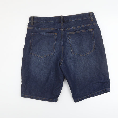 Denim & Co. Mens Blue Cotton Bermuda Shorts Size 34 in L10 in Regular Button