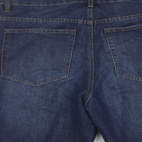 Denim & Co. Mens Blue Cotton Bermuda Shorts Size 34 in L10 in Regular Button