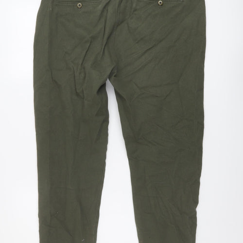 Zara Mens Green Cotton Straight Jeans Size 36 in L27 in Regular Button