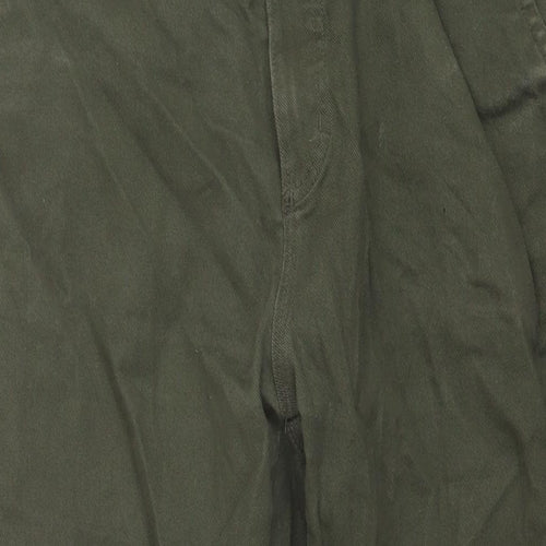 Zara Mens Green Cotton Straight Jeans Size 36 in L27 in Regular Button