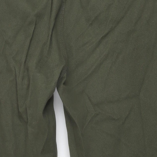 Zara Mens Green Cotton Straight Jeans Size 36 in L27 in Regular Button