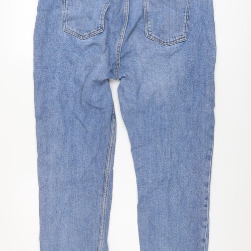 Denim & Co. Womens Blue Cotton Mom Jeans Size 16 L26 in Regular Button