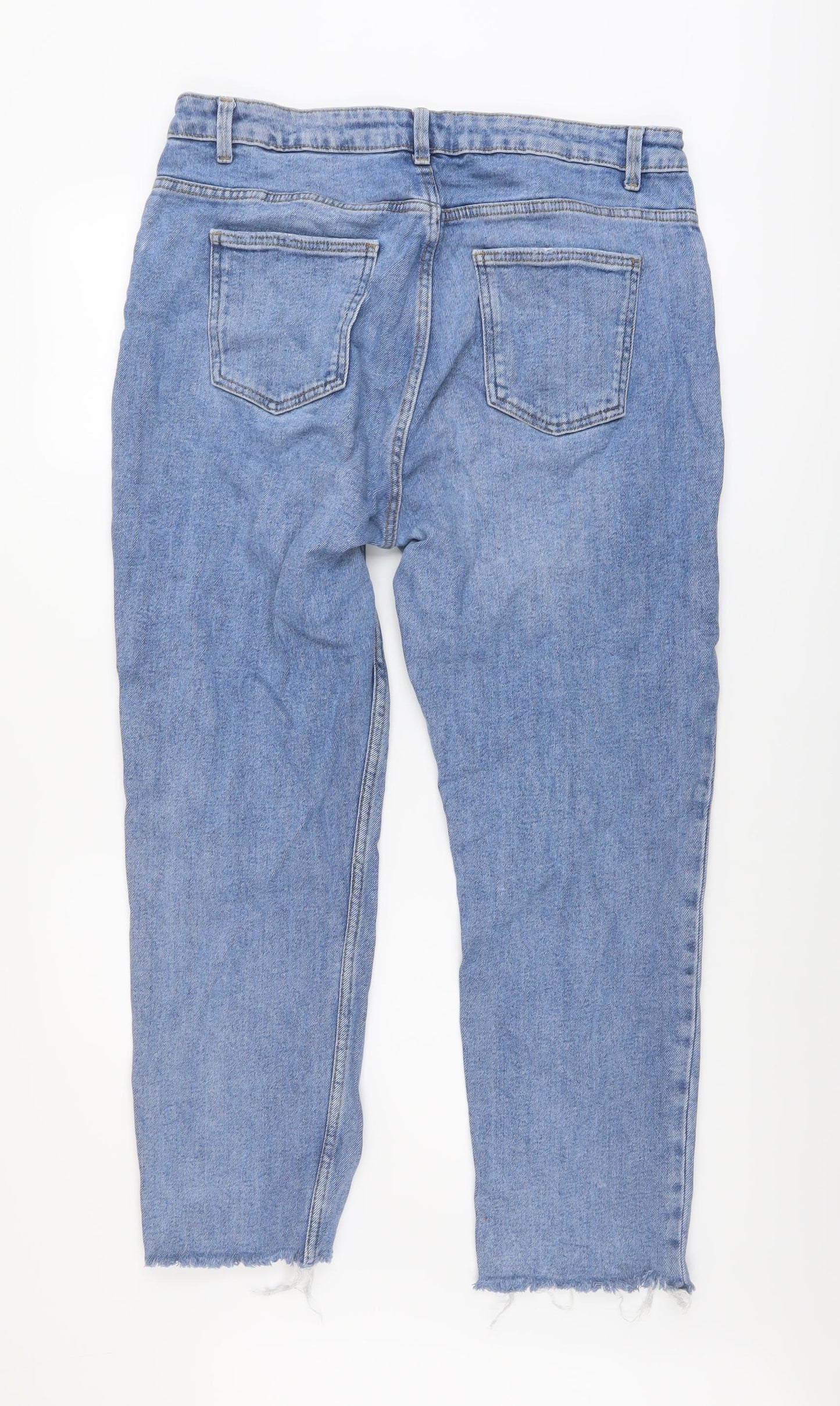 Denim & Co. Womens Blue Cotton Mom Jeans Size 16 L26 in Regular Button