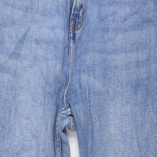 Denim & Co. Womens Blue Cotton Mom Jeans Size 16 L26 in Regular Button