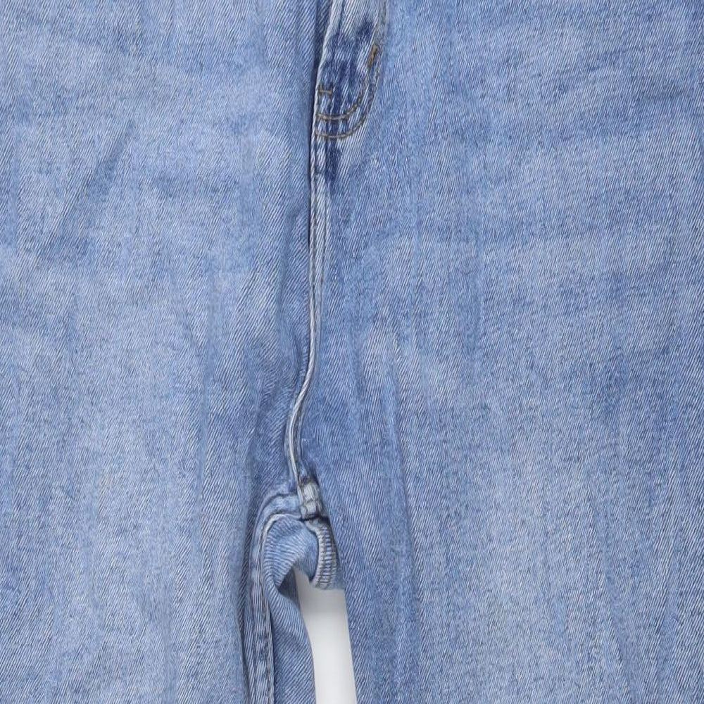 Denim & Co. Womens Blue Cotton Mom Jeans Size 16 L26 in Regular Button
