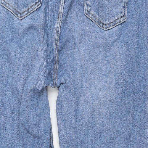 Denim & Co. Womens Blue Cotton Mom Jeans Size 16 L26 in Regular Button