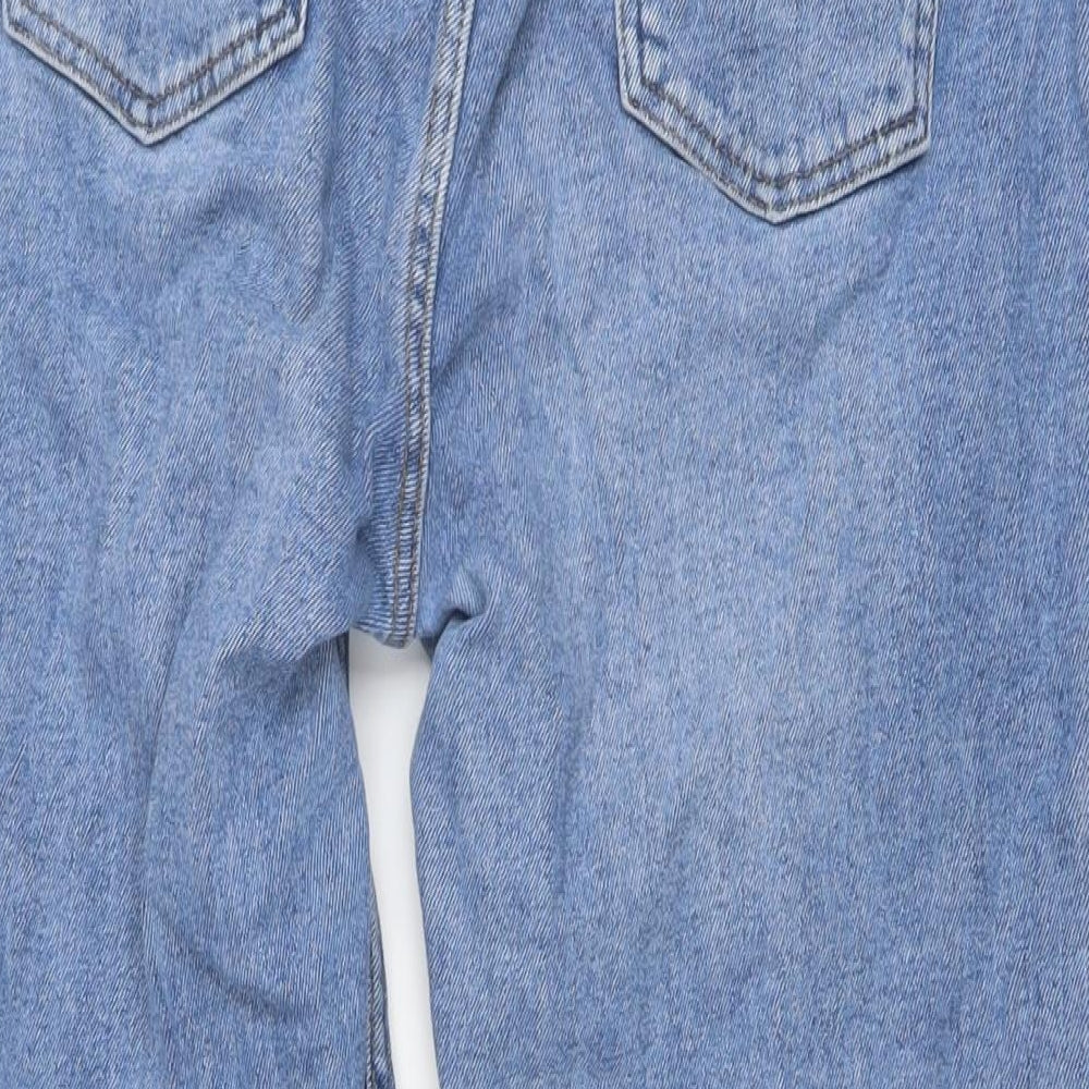 Denim & Co. Womens Blue Cotton Mom Jeans Size 16 L26 in Regular Button