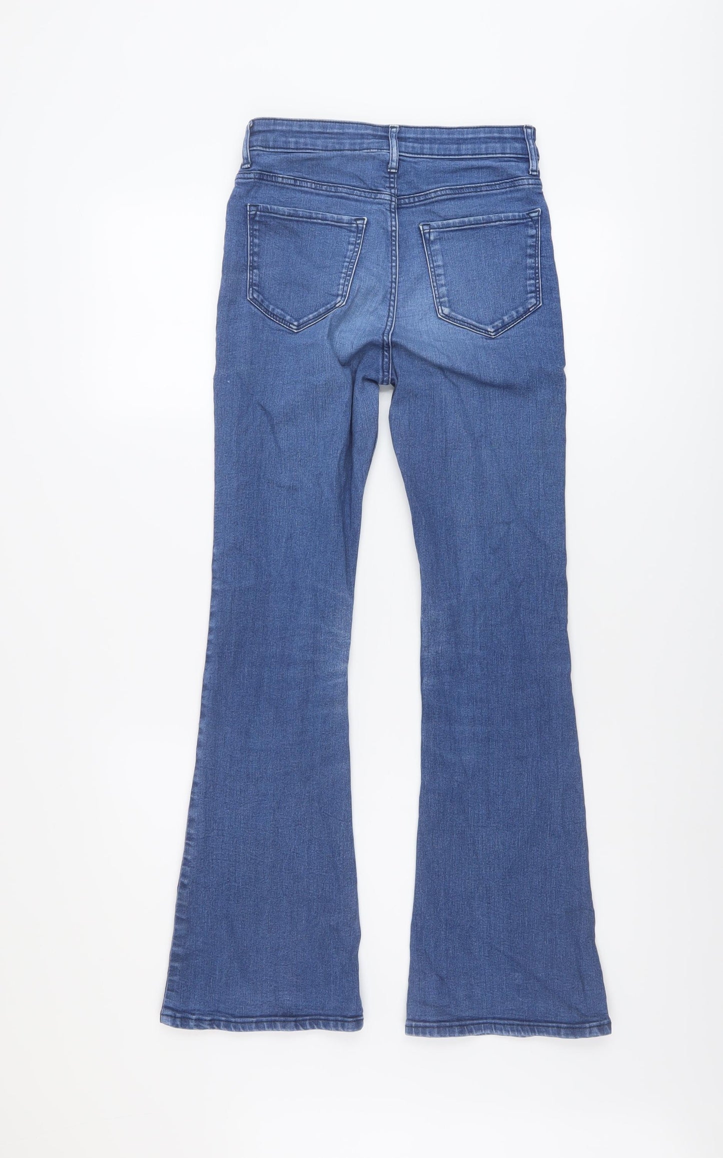 H&M Girls Blue Cotton Flared Jeans Size 13 Years Regular Button