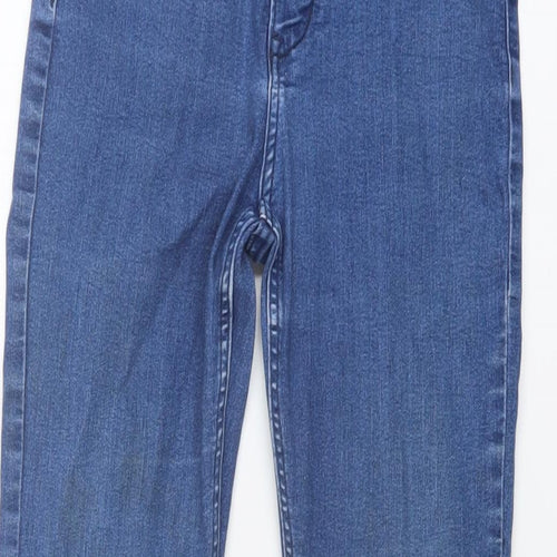 H&M Girls Blue Cotton Flared Jeans Size 13 Years Regular Button