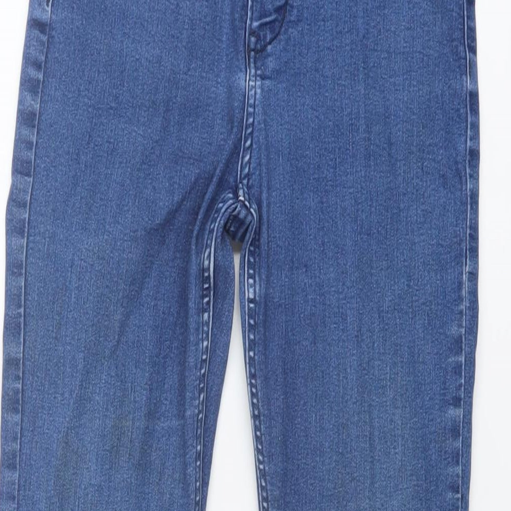 H&M Girls Blue Cotton Flared Jeans Size 13 Years Regular Button