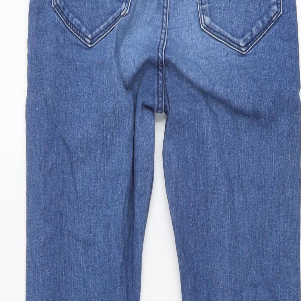 H&M Girls Blue Cotton Flared Jeans Size 13 Years Regular Button