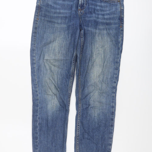 Topshop Womens Blue Cotton Mom Jeans Size 25 in L26 in Regular Button