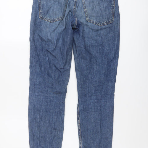 Topshop Womens Blue Cotton Mom Jeans Size 25 in L26 in Regular Button