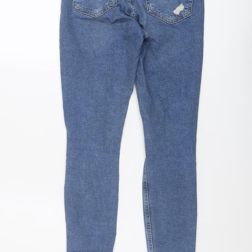 Topshop Womens Blue Cotton Skinny Jeans Size 28 in L25 in Regular Button