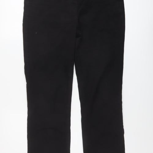 TU Womens Black Cotton Straight Jeans Size 14 L30 in Regular Button