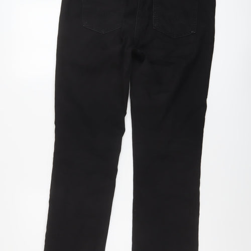 TU Womens Black Cotton Straight Jeans Size 14 L30 in Regular Button