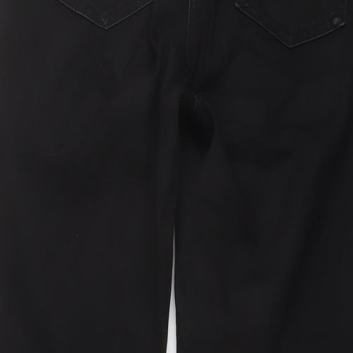 TU Womens Black Cotton Straight Jeans Size 14 L30 in Regular Button