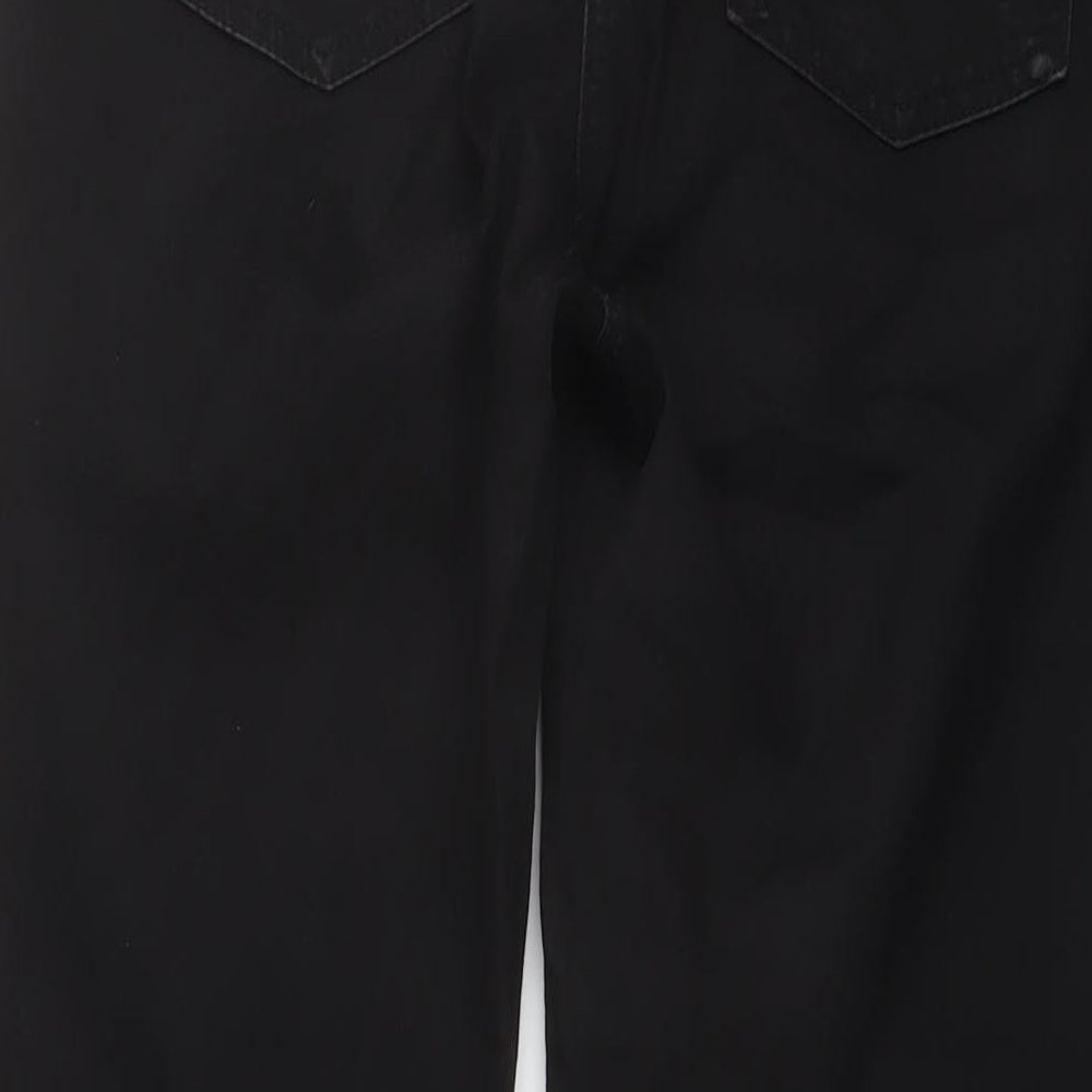 TU Womens Black Cotton Straight Jeans Size 14 L30 in Regular Button