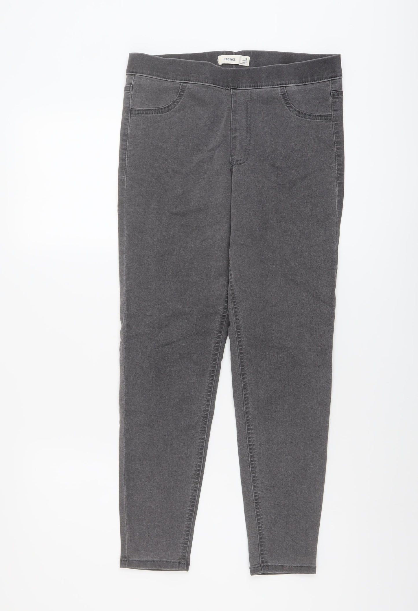 Marks and Spencer Womens Grey Cotton Jegging Jeans Size 10 L25 in Regular