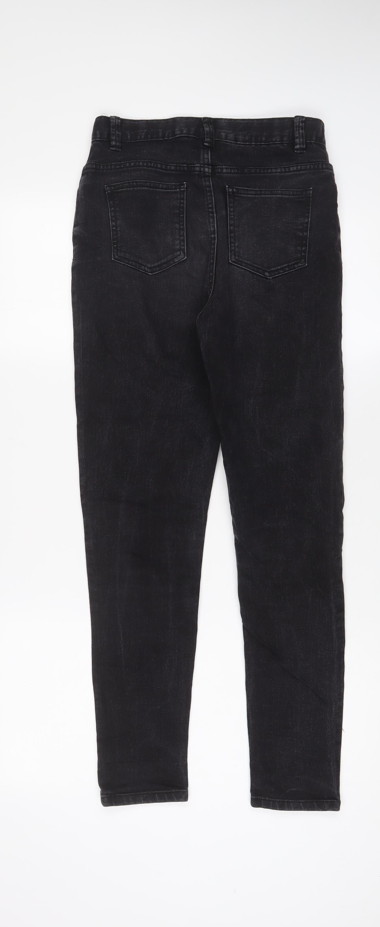 Urban Outlaws Boys Black Cotton Skinny Jeans Size 14 Years L28 in Regular Zip - Adjustable waist, Pockets