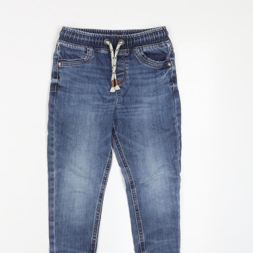 George Boys Blue Cotton Skinny Jeans Size 3-4 Years Regular Drawstring - Pockets