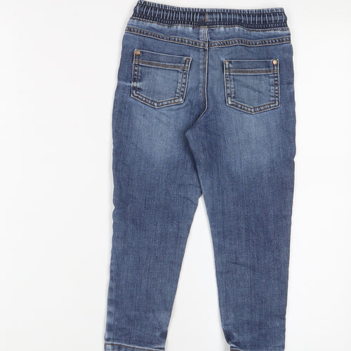 George Boys Blue Cotton Skinny Jeans Size 3-4 Years Regular Drawstring - Pockets