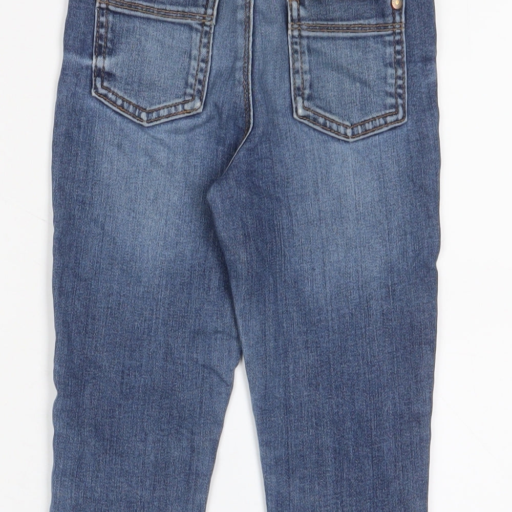 George Boys Blue Cotton Skinny Jeans Size 3-4 Years Regular Drawstring - Pockets